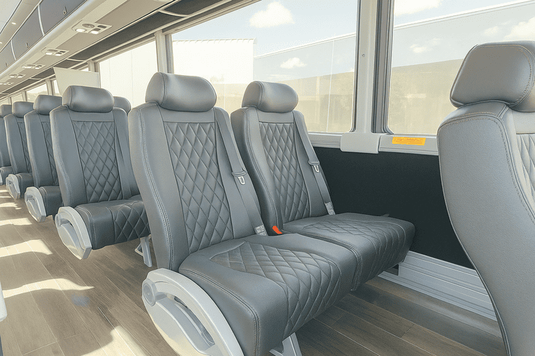 interior of Charter Bus Rental Lorain charter bus